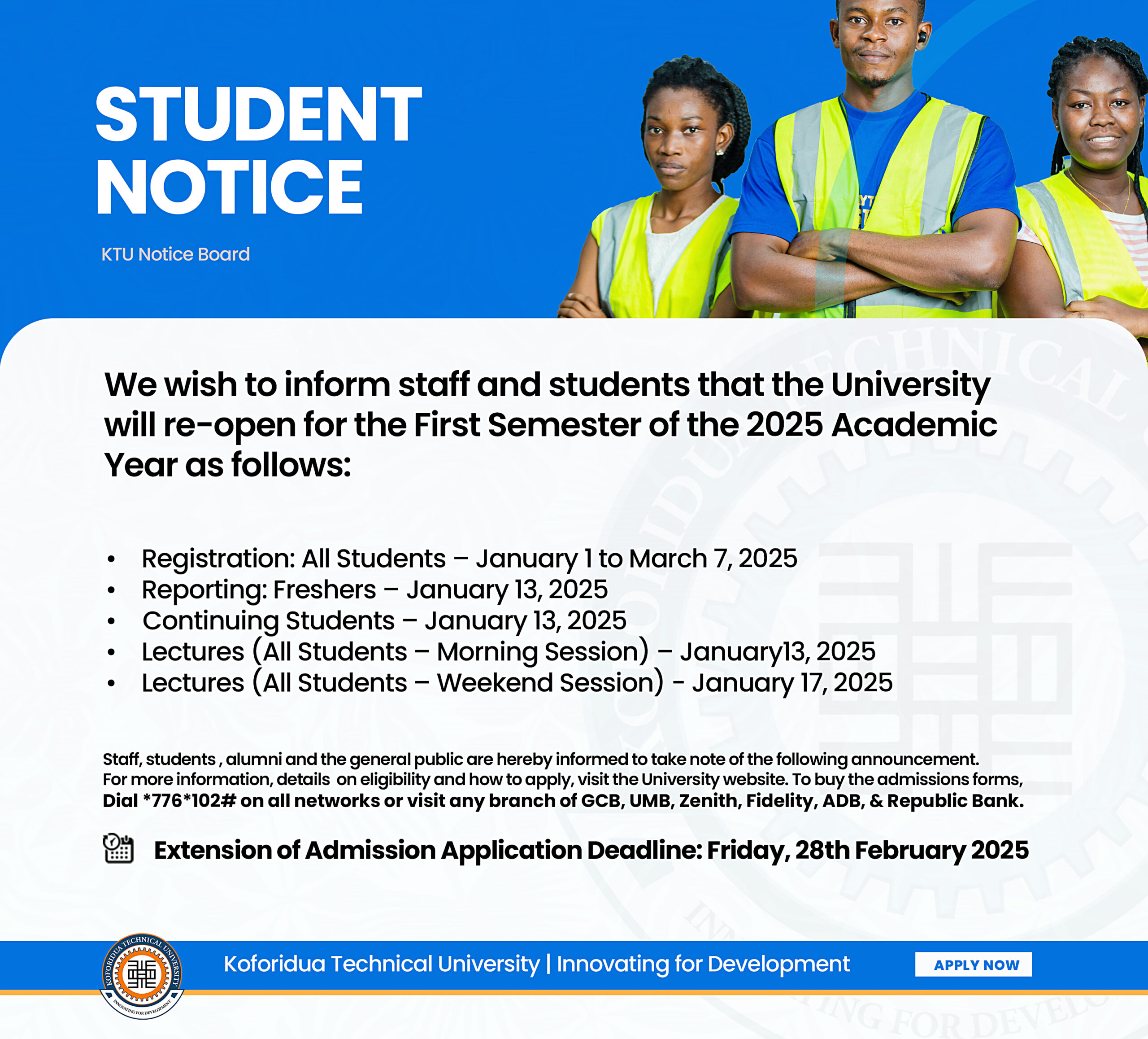 First Semester Reopening Date for 2024/2025 Academic Year